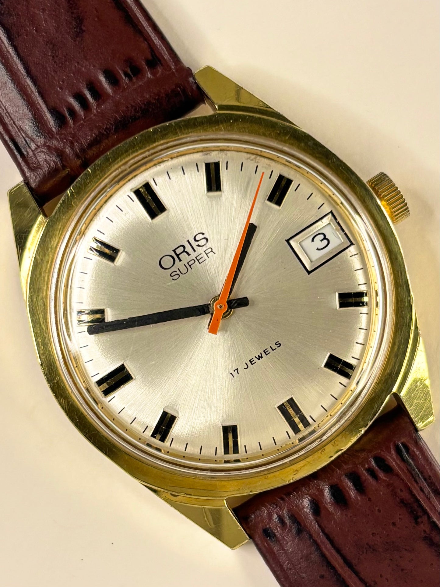 ORIS Super Vintage 1970’s *+BOX* Men’s Manual Date Gold Dress Watch