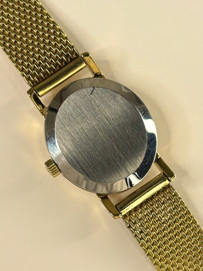 Omega Genève ladies Ref. 511.0411 gold plated timekeeper caseback view with hallmark details