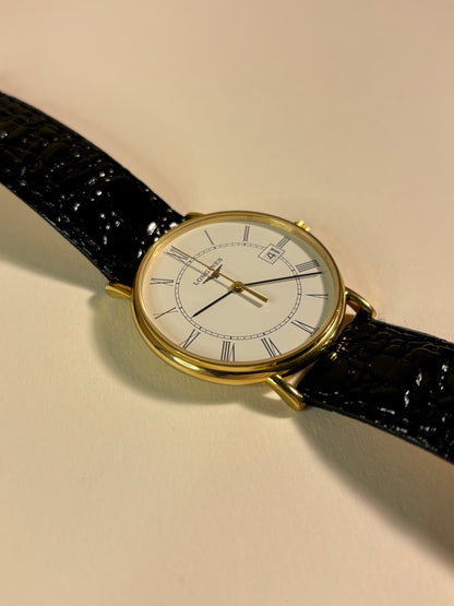 Longines 18ct Solid Gold Quartz Date Watch with Original Warranty L156.2