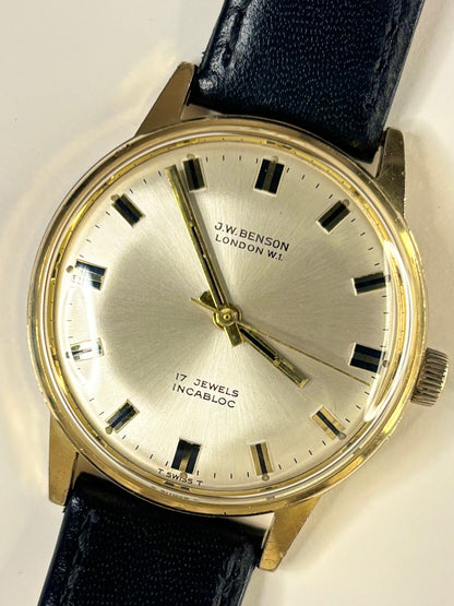 J W BENSON Vintage 1970’s Men’s Manual Gold Dress Watch