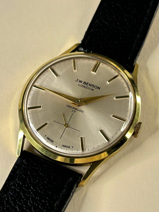 J W Benson Vintage 1960’s Men’s Manual Gold Sub-Seconds Dress Watch