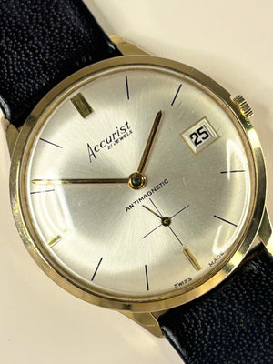 ACCURIST Vintage 1960’s Men’s Manual Date Sub-Seconds Gold Dress Watch