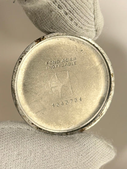 Caseback of Hamilton vintage 1966 men’s gold plated manual wind watch