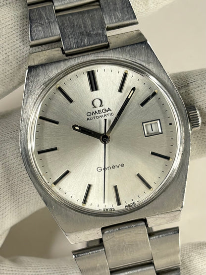 OMEGA Geneve Vintage 1970’s *+BOX&PAPERS* Automatic Men’s Date Silver Watch - 166.099