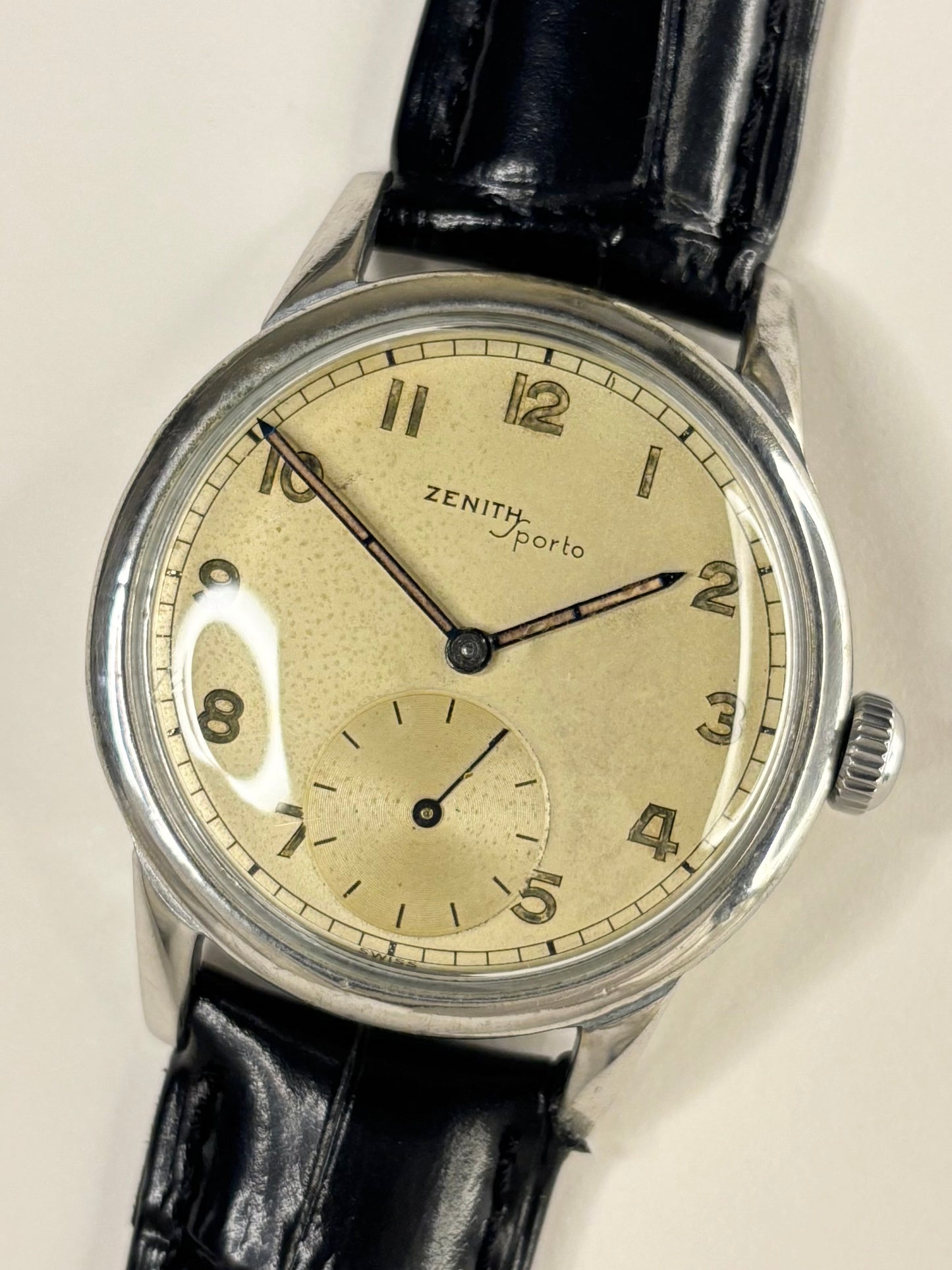 ZENITH Sporto Vintage 1940’s Men’s Manual Silver Watch