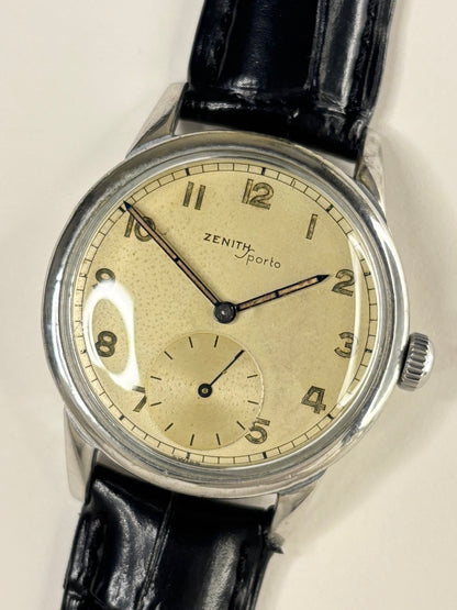 ZENITH Sporto Vintage 1940’s Men’s Manual Silver Watch