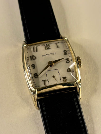 Hamilton 10K Gold Filled Vintage 1950’s Men’s Manual Tank Watch - 747