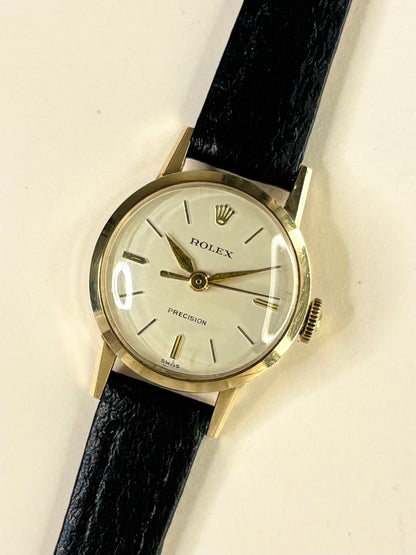 ROLEX Precision 9ct Gold *+BOX* Ladies Vintage 1960s Manual Dress Watch