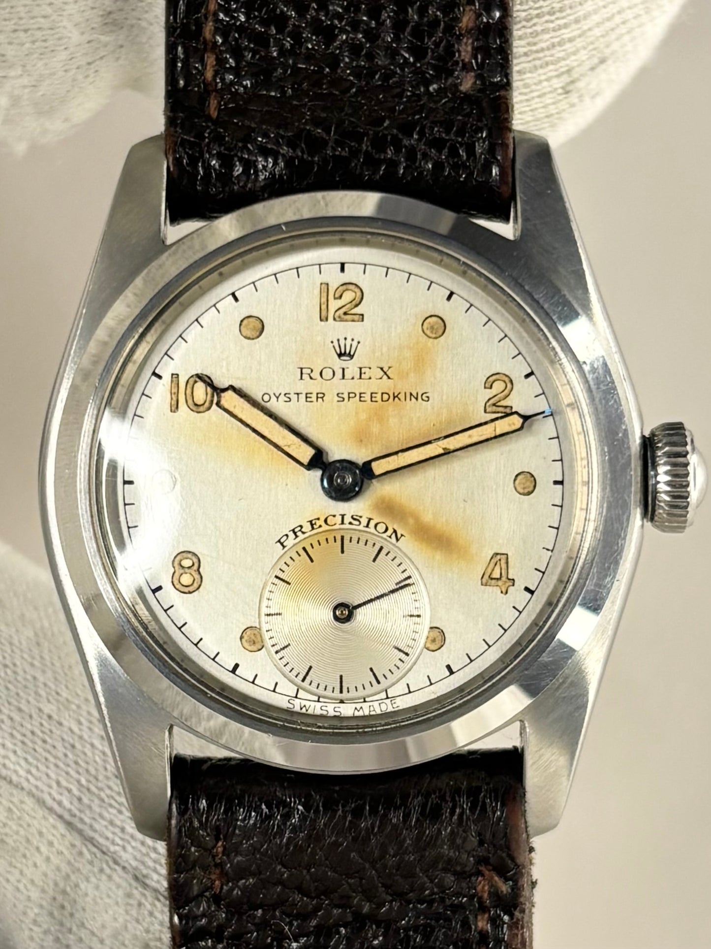 ROLEX Oyster Speedking *+BOX&PAPERS* Vintage 1950’s Men’s Manual Silver Dress Watch - 5056