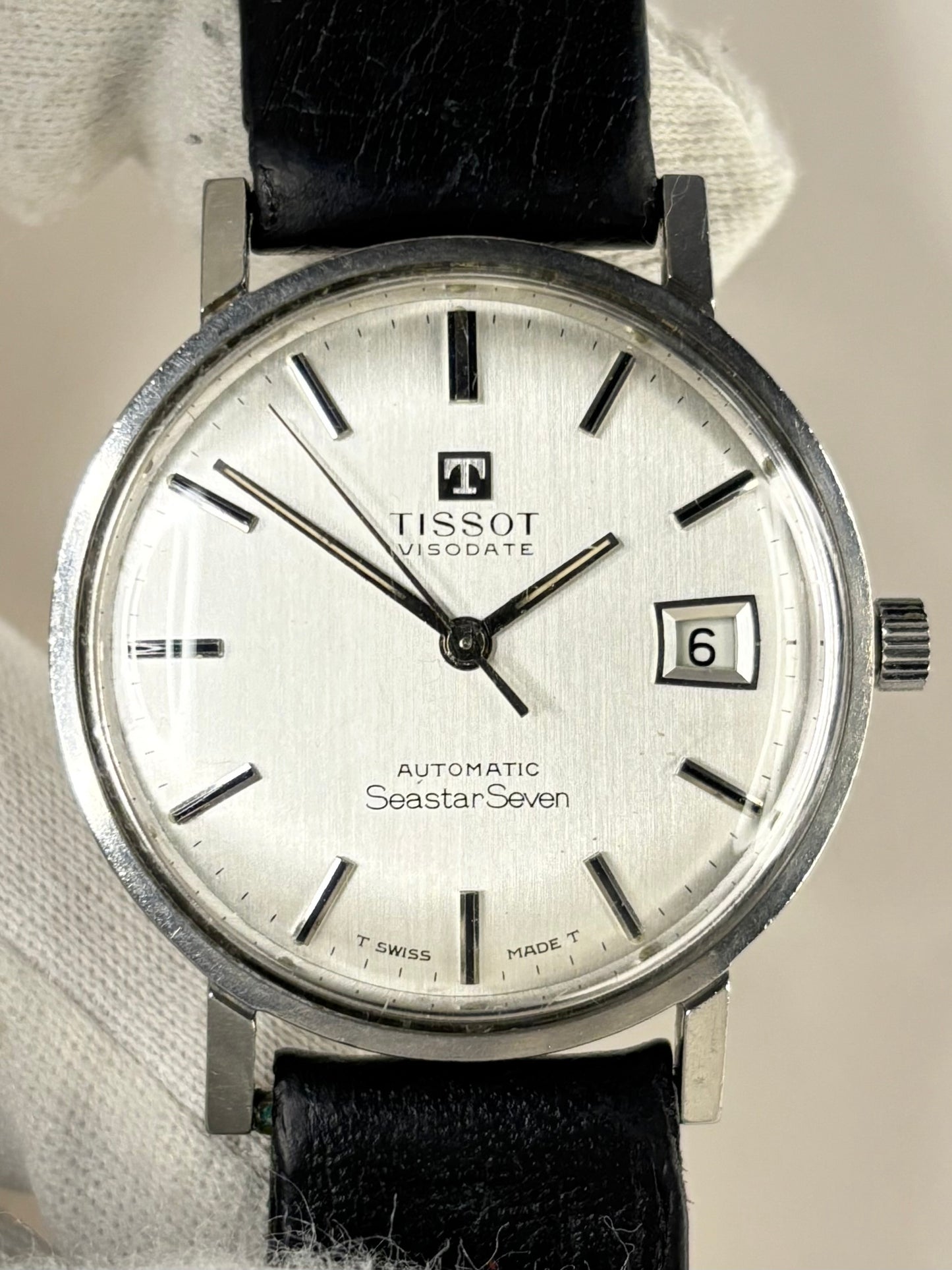 TISSOT Visodate Seastar *+BOX* Vintage 1970’s Men’s Automatic Silver Dress Watch