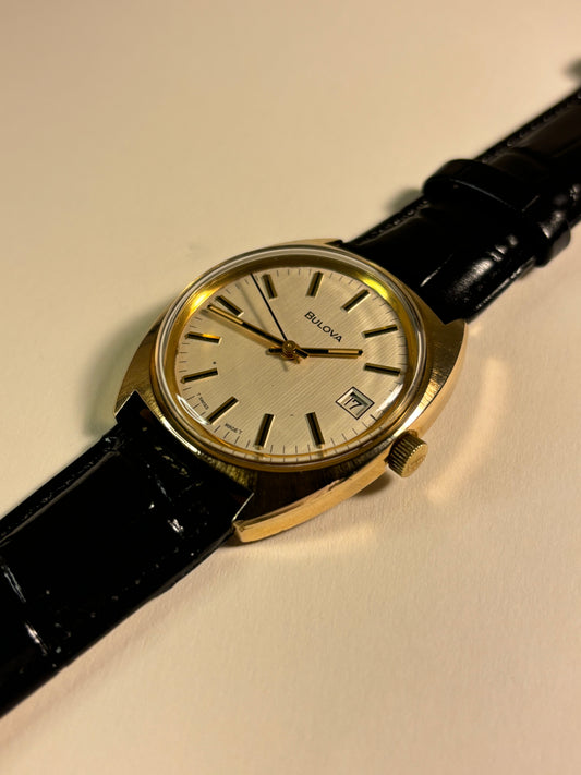 Bulova Gold Plated 1970’s Manual Date Watch 11 AOCD