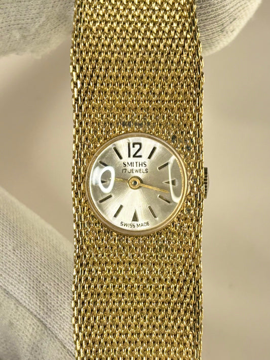 SMITHS Ladies *+BOX&PAPERS* Vintage 1970's Manual Gold Watch