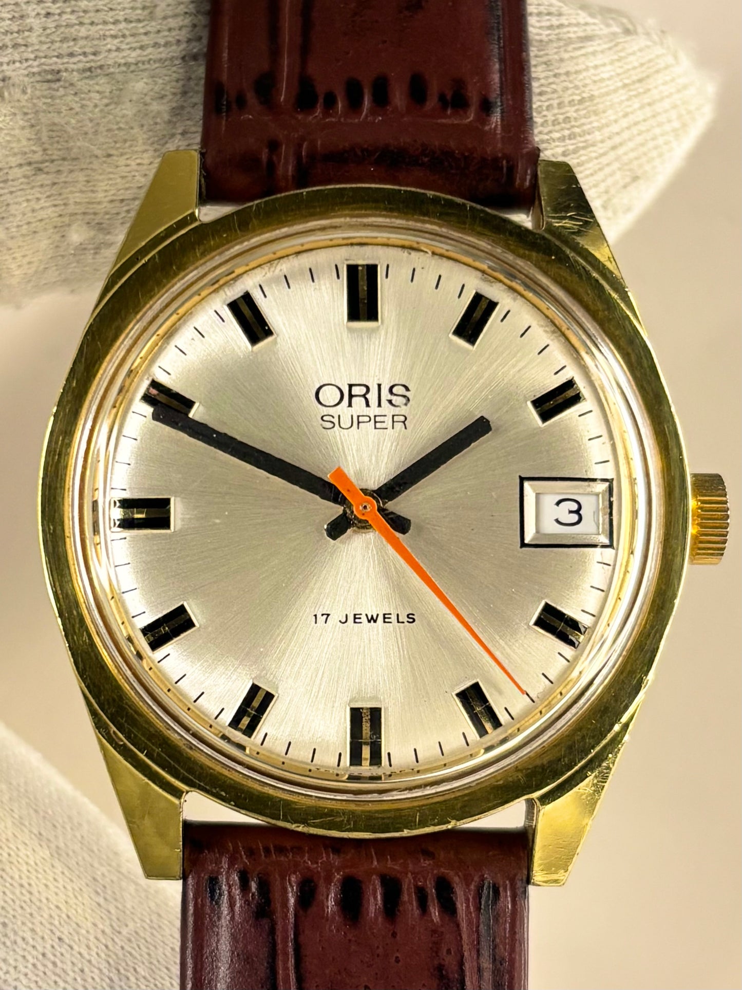 ORIS Super Vintage 1970’s *+BOX* Men’s Manual Date Gold Dress Watch