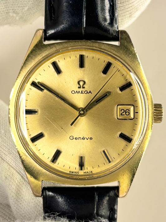 OMEGA Geneve Vintage 1960's Men’s Manual Date Gold Dress Watch - 136.041