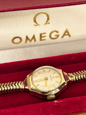 OMEGA Ladies 9ct Gold Vintage *+BOX* 1950’s Manual Cocktail Watch - 77757
