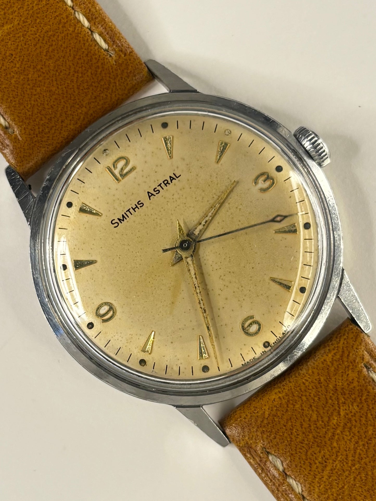 SMITHS Astral Vintage Tropical Dial 1960’s Men’s Manual Silver Dress Watch