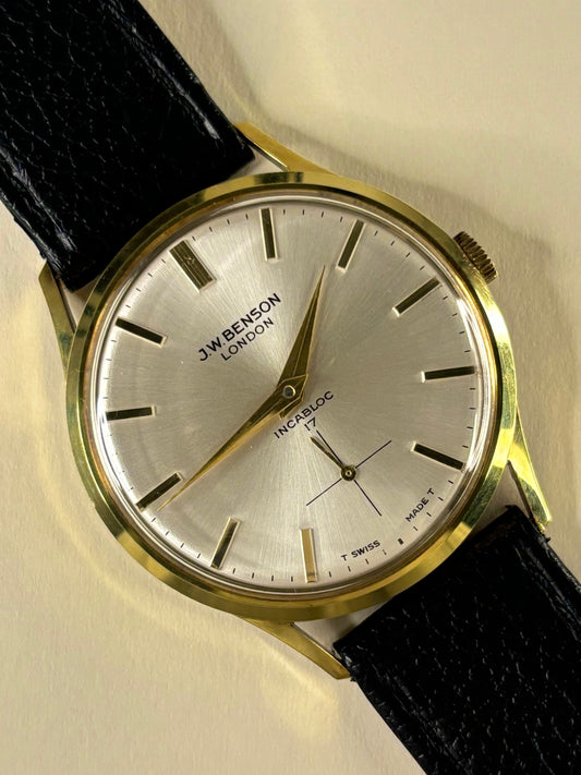 J W Benson Vintage 1960’s Men’s Manual Gold Sub-Seconds Dress Watch