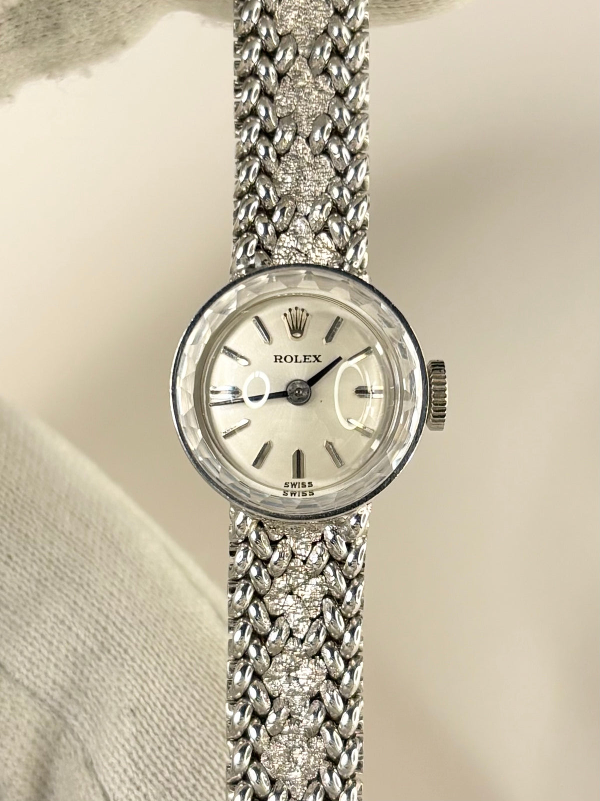 ROLEX 14ct White Gold *+BOX&PAPERS* Vintage 1970’s Ladies Manual Cocktail Watch - 3271