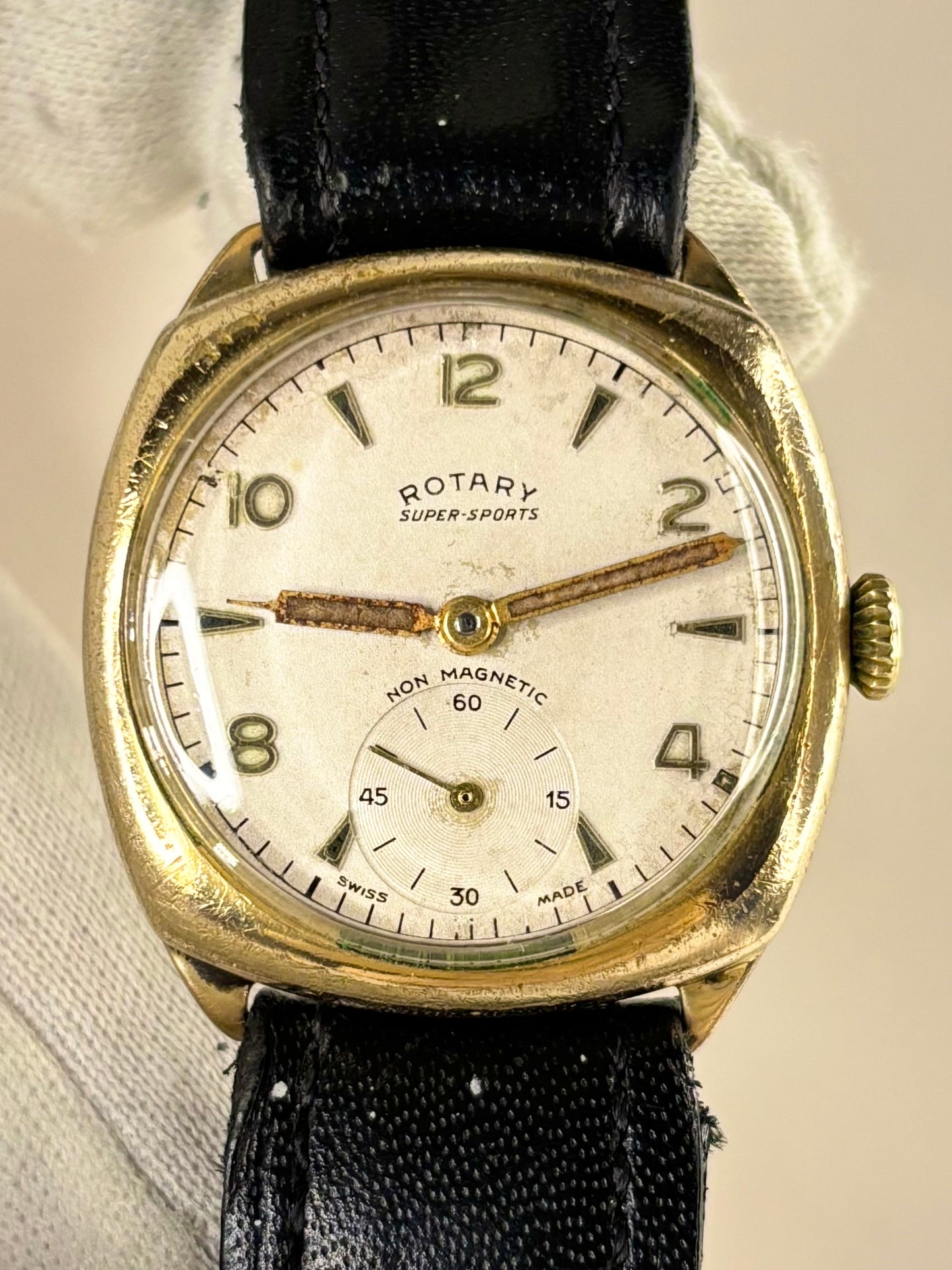 ROTARY Vintage 1930’s *+BOX* Men’s Manual Gold Cushion Dress Watch