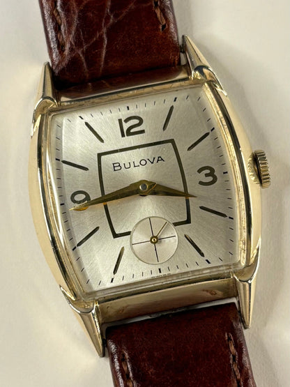 Bulova 10K Rolled Gold Vintage 1960’s Men’s Sunburst Dial Tank Watch - 11 AL