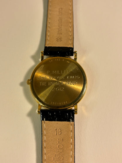 Longines 18ct Solid Gold Quartz Date Watch with Original Warranty L156.2