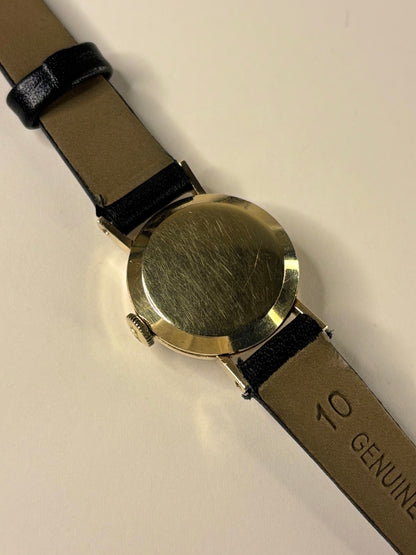 Tudor Royal 1958 9ct gold ladies vintage timekeeper caseback view with hallmark details