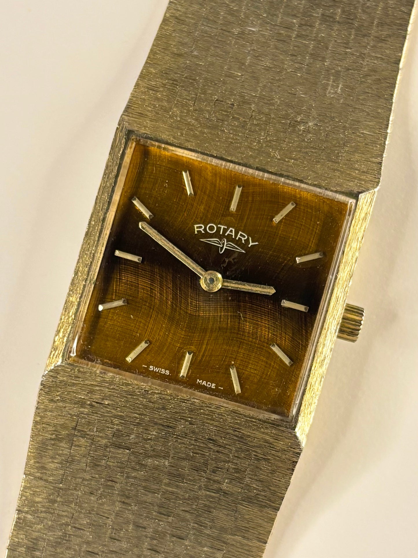 ROTARY Tigers Eye *RARE* Vintage 1970’s Men’s Manual Gold Watch - 945