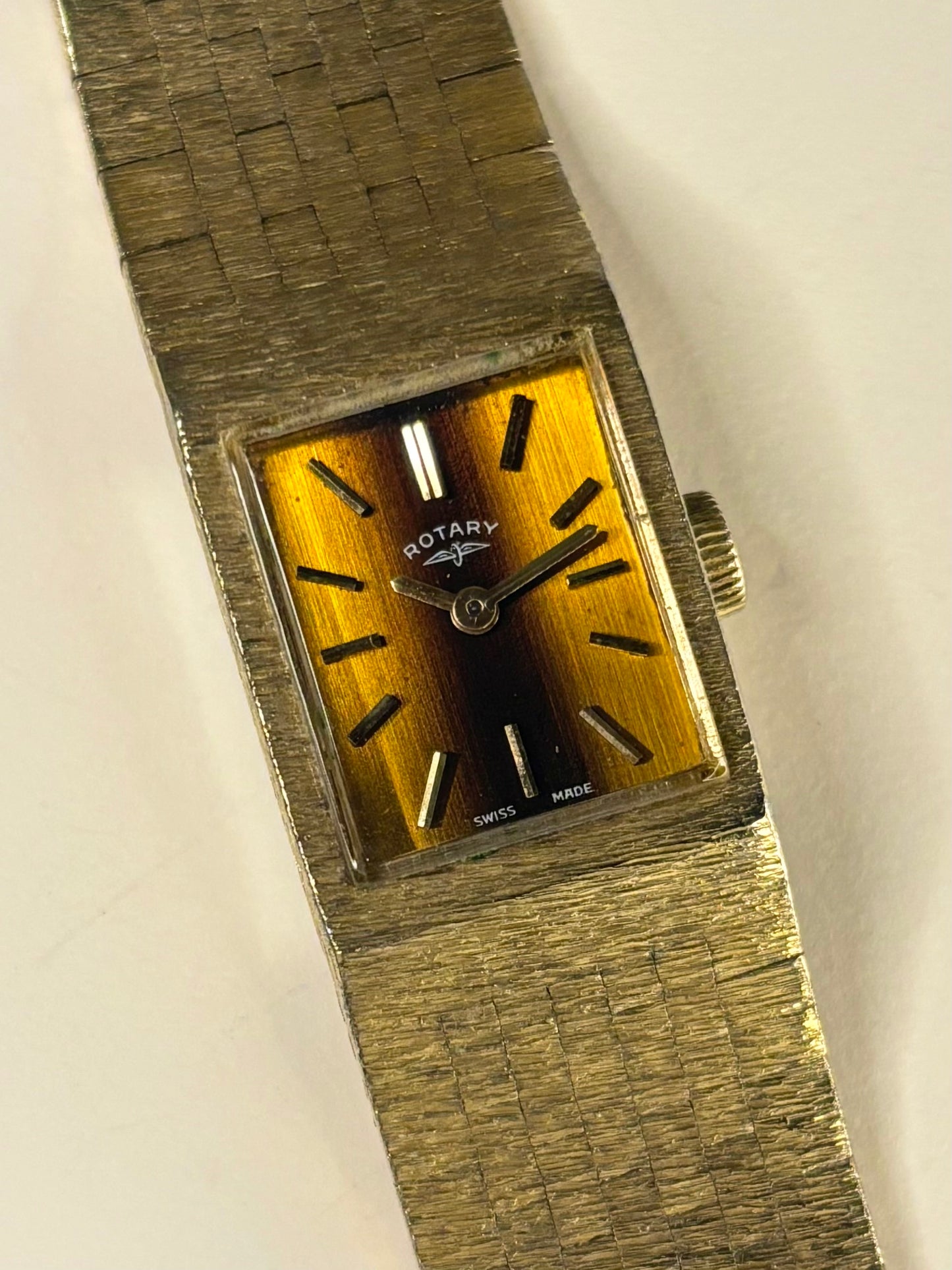 ROTARY Ladies *RARE* ‘Tigers Eye’ Vintage 1970’s Manual Gold Watch - 931