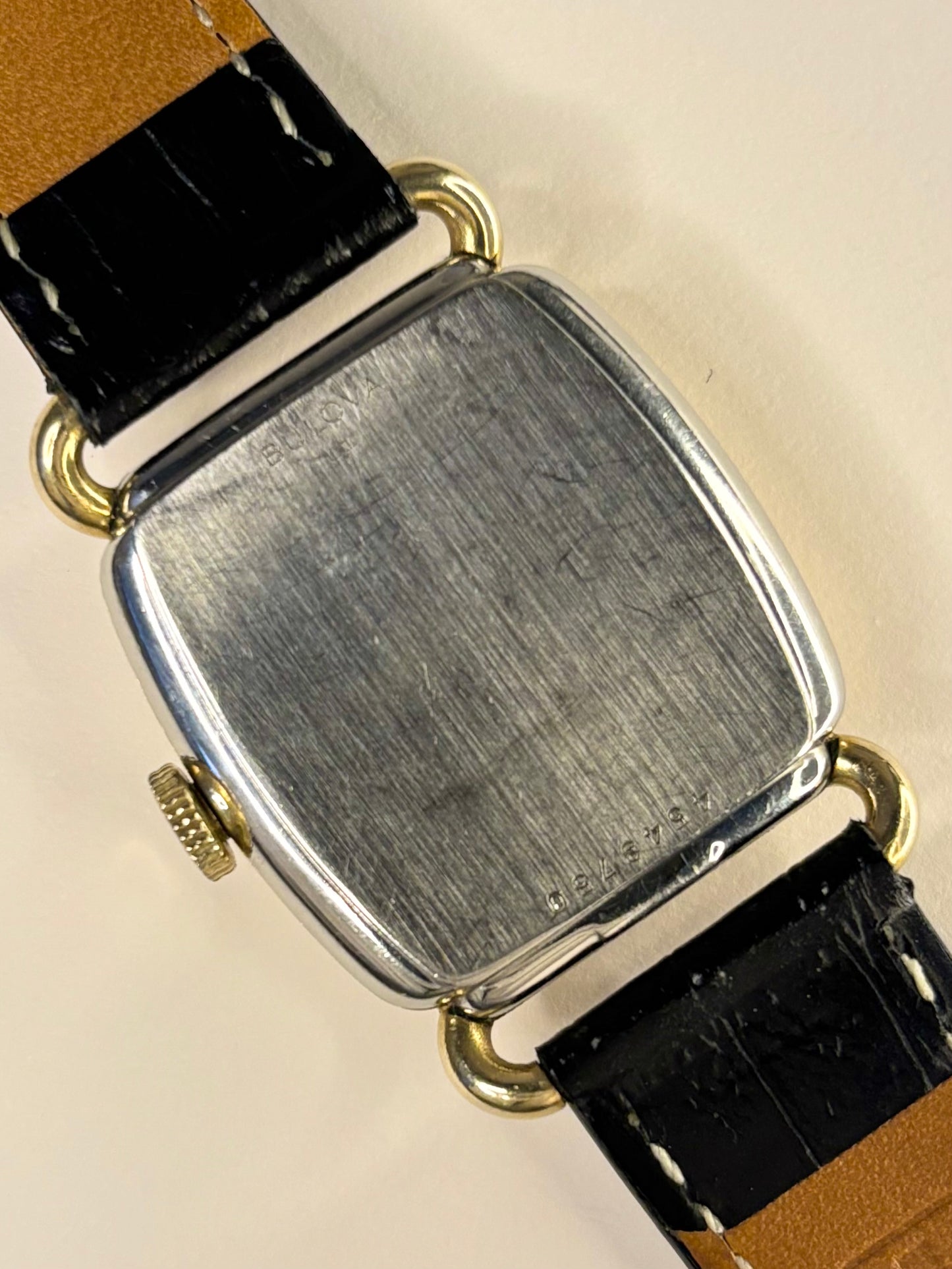 BULOVA Vintage *RARE* 1950’s Men’s Manual Antique Sub-Seconds Gold Tank Watch