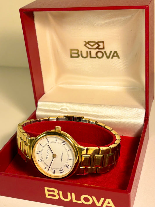 Bulova Longchamp Manual Gold Dress Watch Boxed