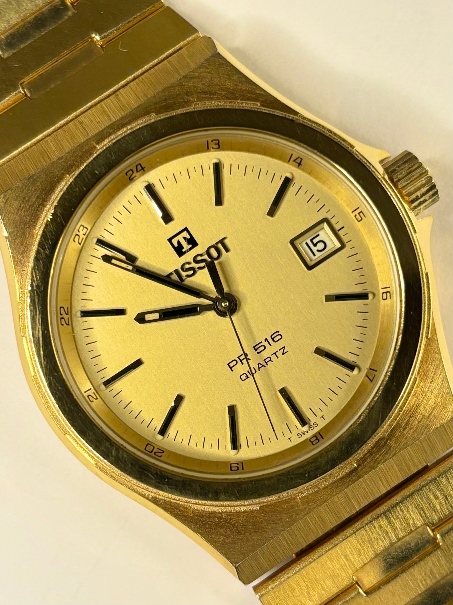 TISSOT PR516 Vintage 1980’s *+BOX&PAPERS* Men’s Date Gold Watch