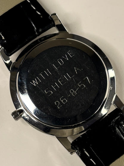 OMEGA Vintage *RARE* 1950’s Men’s Manual Black Dial Silver Dress Watch - 14371