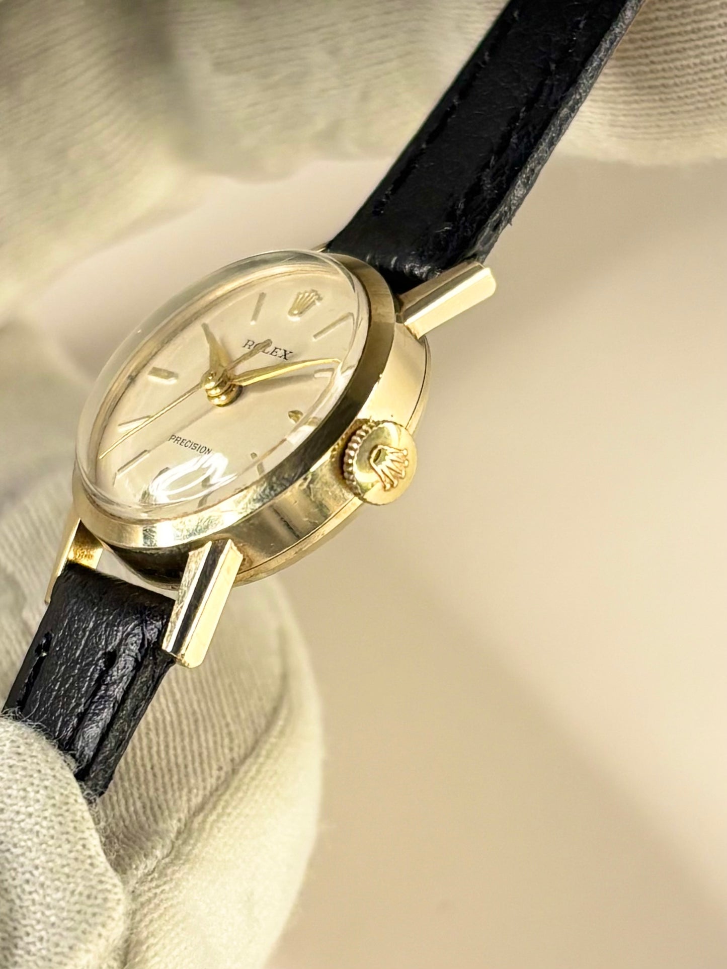 ROLEX Precision 9ct Gold *+BOX* Ladies Vintage 1960s Manual Dress Watch