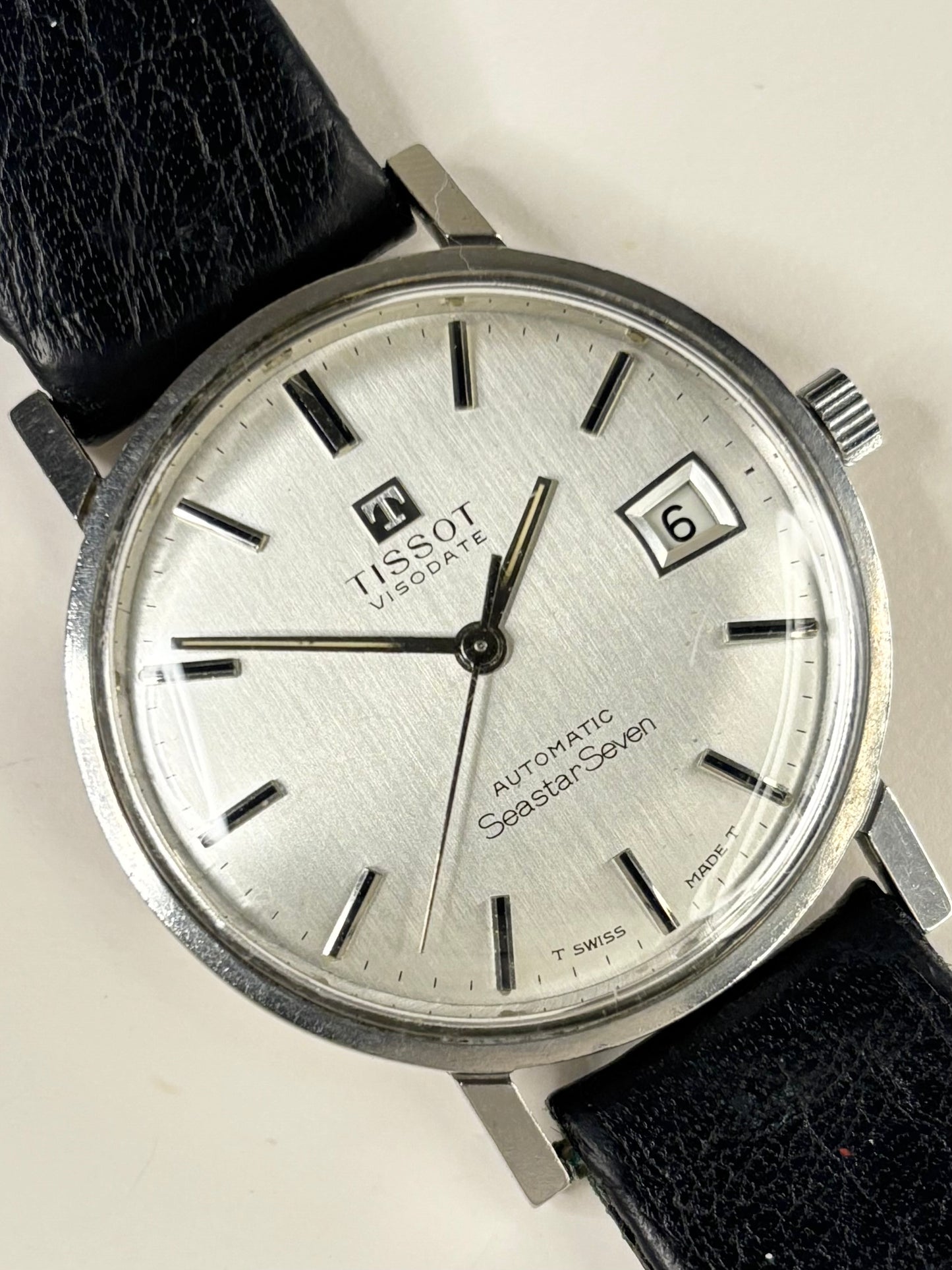 TISSOT Visodate Seastar *+BOX* Vintage 1970’s Men’s Automatic Silver Dress Watch