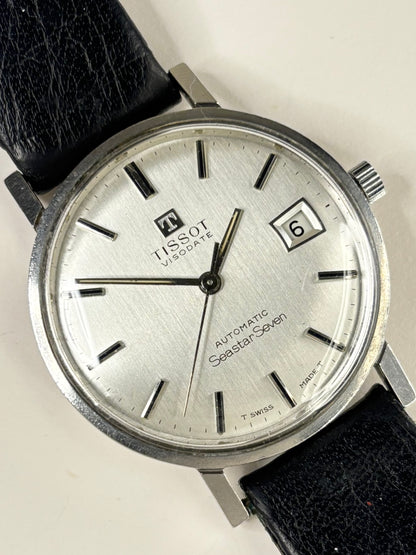 TISSOT Visodate Seastar *+BOX* Vintage 1970’s Men’s Automatic Silver Dress Watch