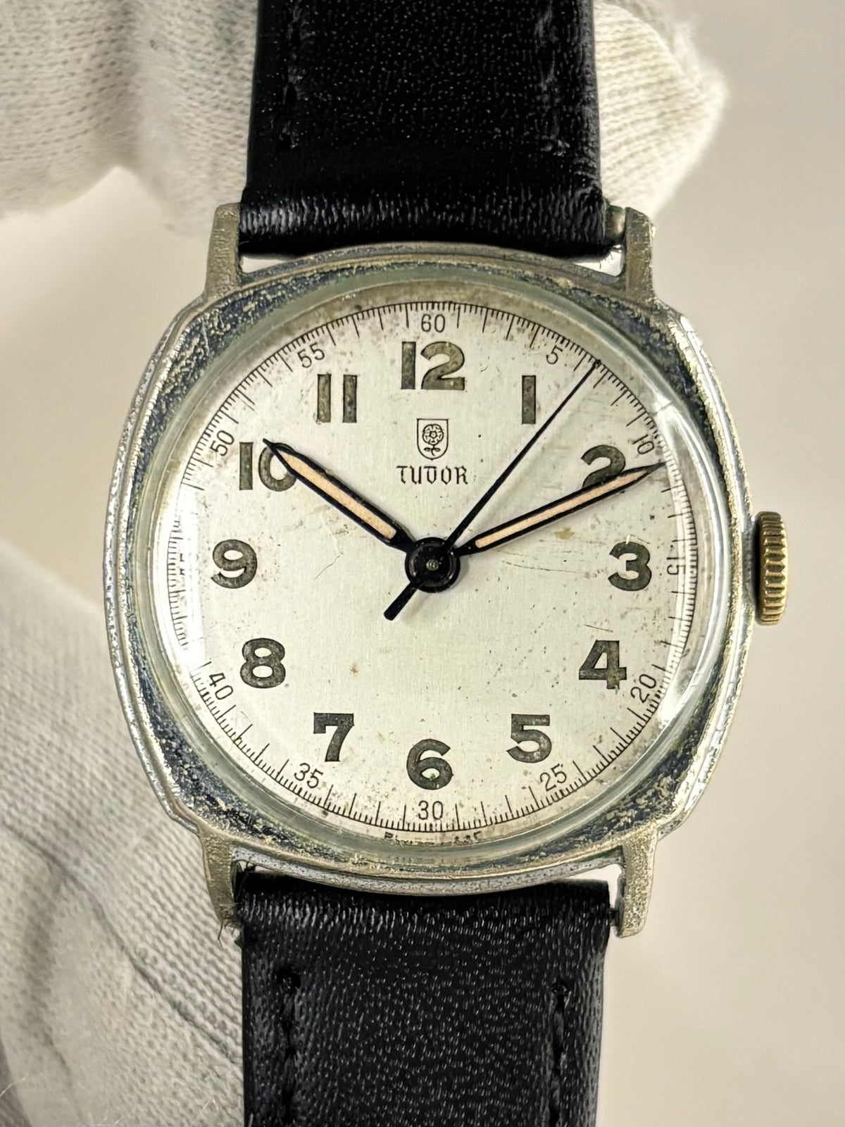 TUDOR Vintage 1940’s Men’s Manual Silver Cushion Watch - 59