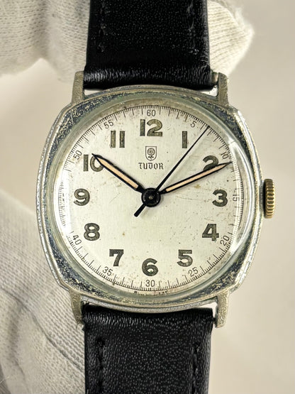 TUDOR Vintage 1940’s Men’s Manual Silver Cushion Watch - 59