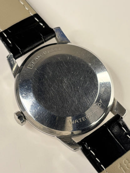 Omega Seamaster Ref. 2857 stainless steel 1963 men’s vintage timekeeper caseback view with hallmark details