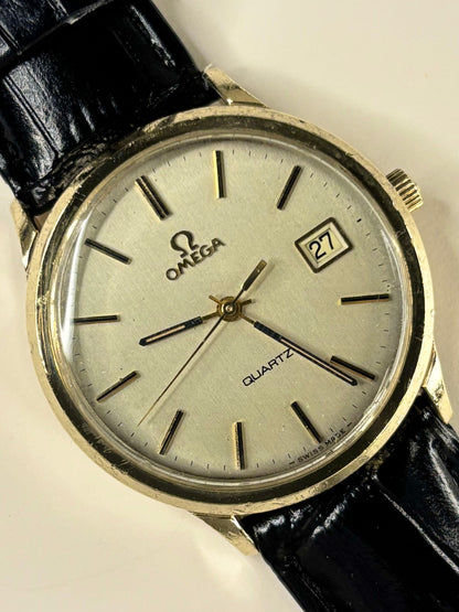 Omega Ref. 196.0119 1978 men’s dress timekeeper with gold plated case, classic dial and calibre 1370 quartz movement