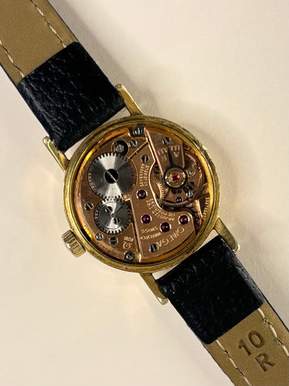 1968 Omega ladies vintage watch with sunburst dial, gold-plated case, 10mm lug width, manual wind 511.213