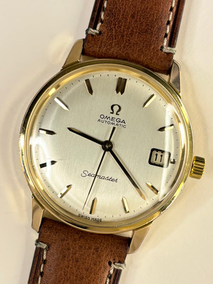 OMEGA Seamaster Vintage 1960’s Men’s Automatic Date Gold Dress Watch - 166.002
