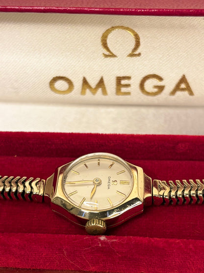 OMEGA Ladies 9ct Gold Vintage *+BOX* 1950’s Manual Cocktail Watch - 77757