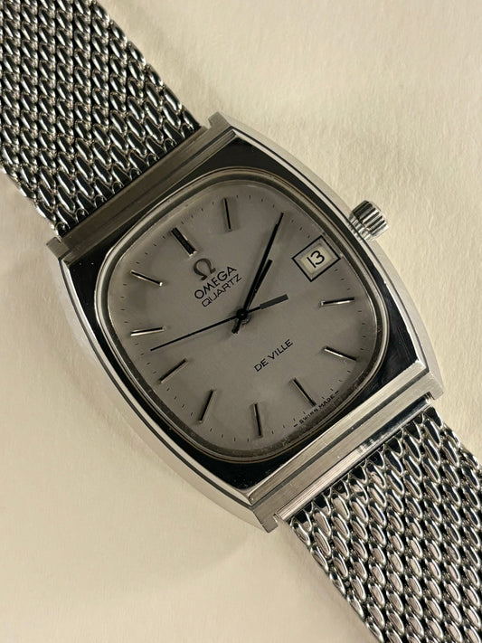 Omega De Ville Quartz Men’s Vintage 1970’s Silver Date Watch - 192.0036
