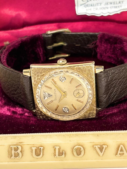 BULOVA 10K Rolled Gold *+BOX* Vintage 1960’s Manual Square Dress Watch