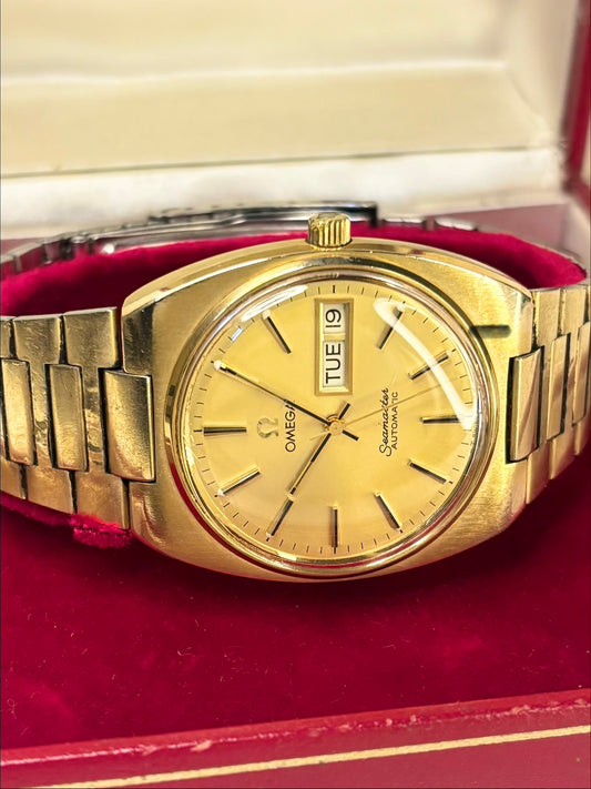 OMEGA Seamaster Vintage *+BOX* 1970’s Men’s Automatic Gold Watch - 166.0216