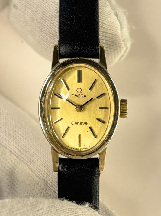 Vintage Omega watch – c.1967 ladies' gold-plated manual dress watch with gold-toned dial, in great condition.