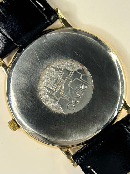 Omega vintage men’s quartz watch ref. 396.1012, gold-plated case, 18mm lugs, superb condition caseback