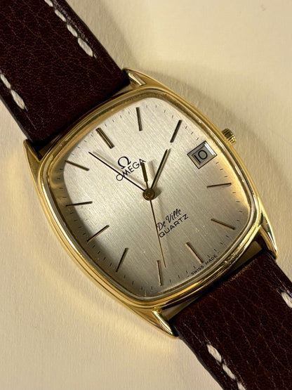 1979 Omega De Ville Ref. 196.0207 men’s quartz watch gold plated tonneau case