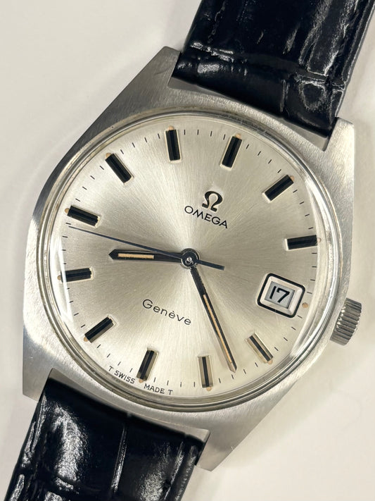 OMEGA Geneve Vintage 1970’s Men’s Manual Date Silver Dress Watch - 136.041