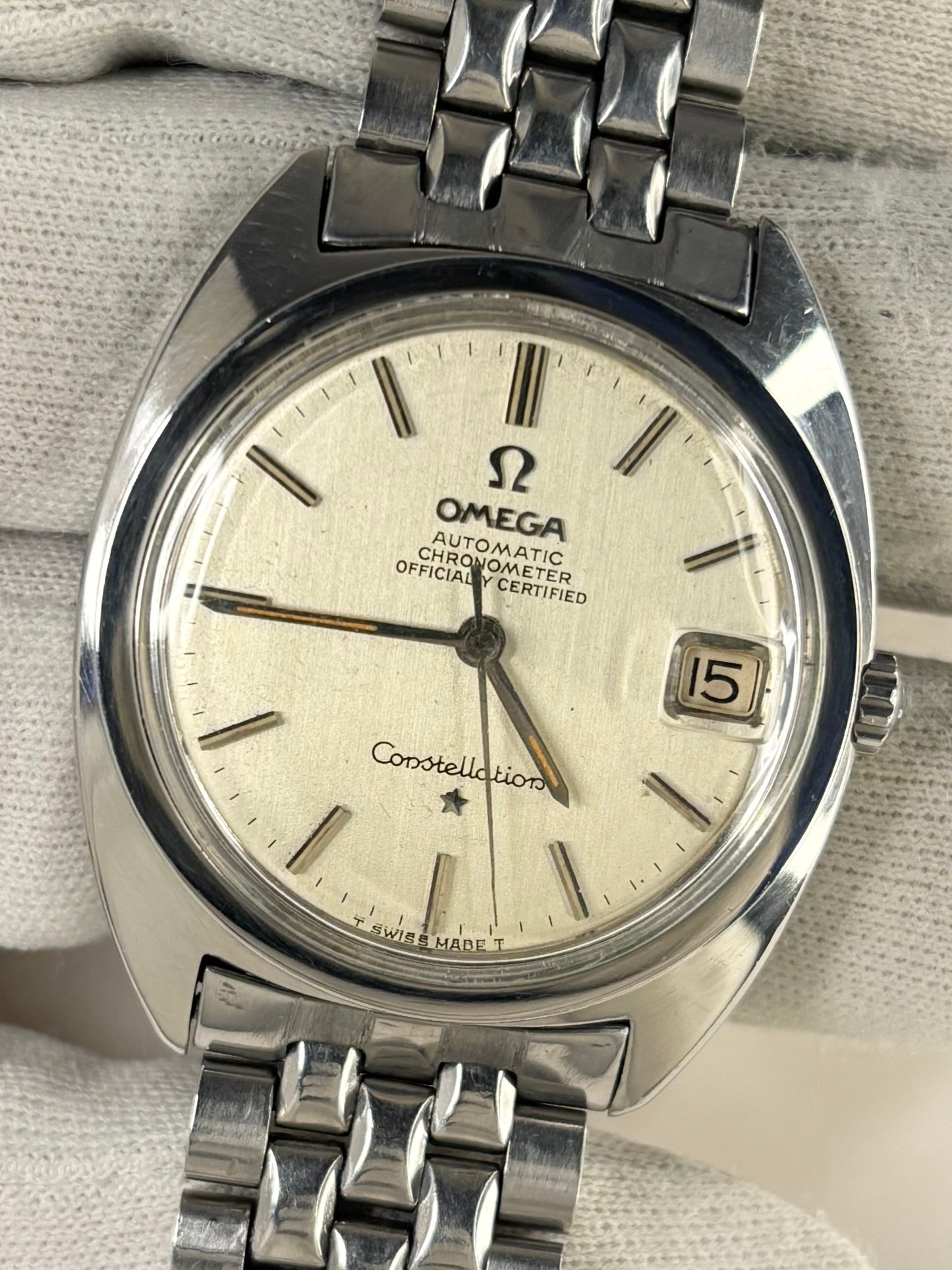 OMEGA Constellation *+BOX* Vintage 1960’s Men’s Automatic Date Silver Watch - 168.017